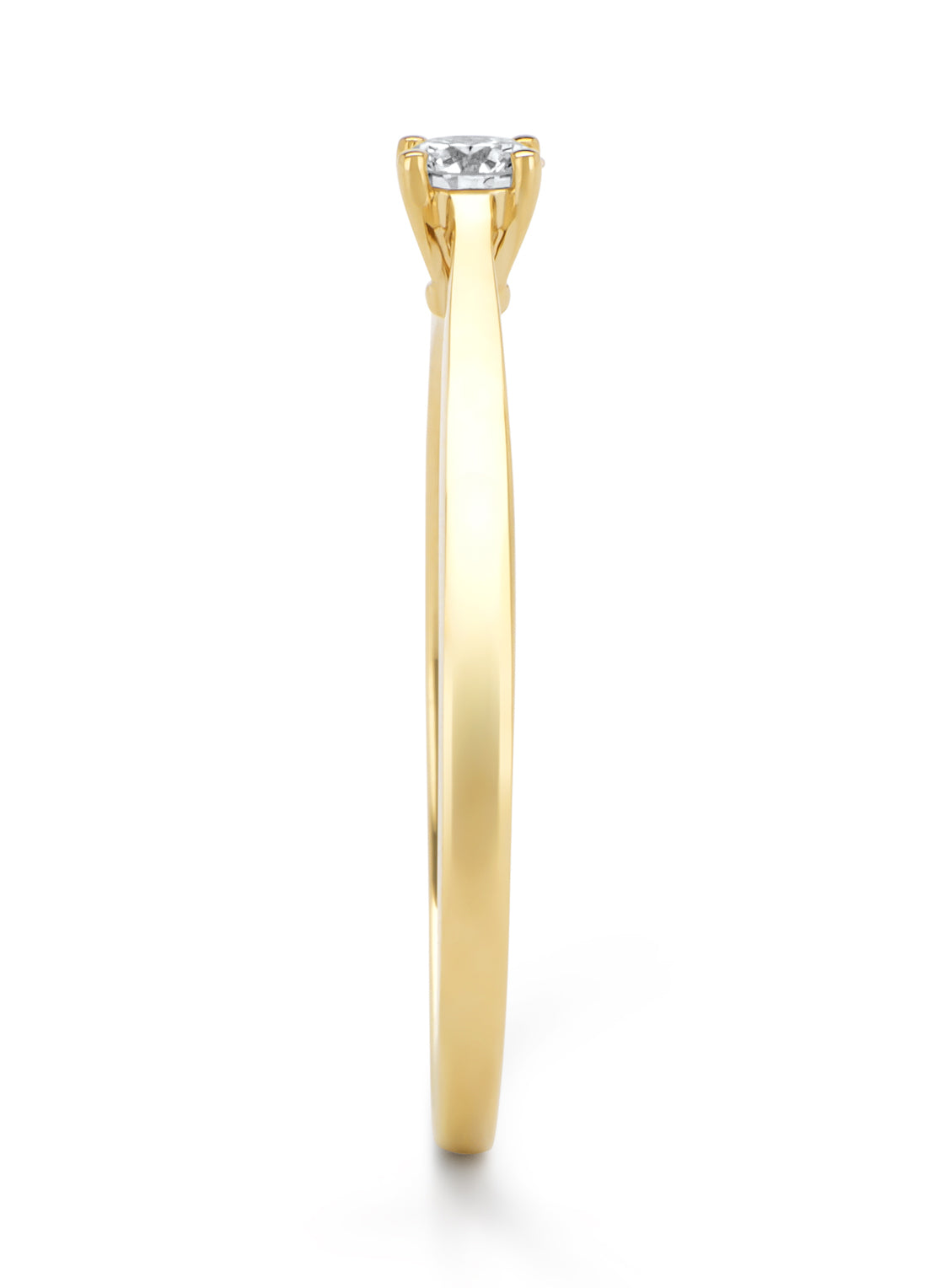 Geelgouden ring, 0.13 ct diamant, Solitair