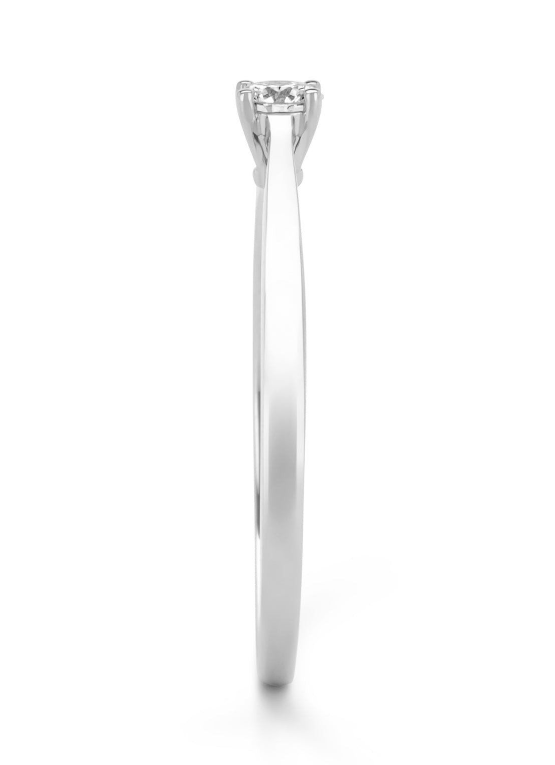 Witgouden ring, 0.13 ct diamant, Solitair