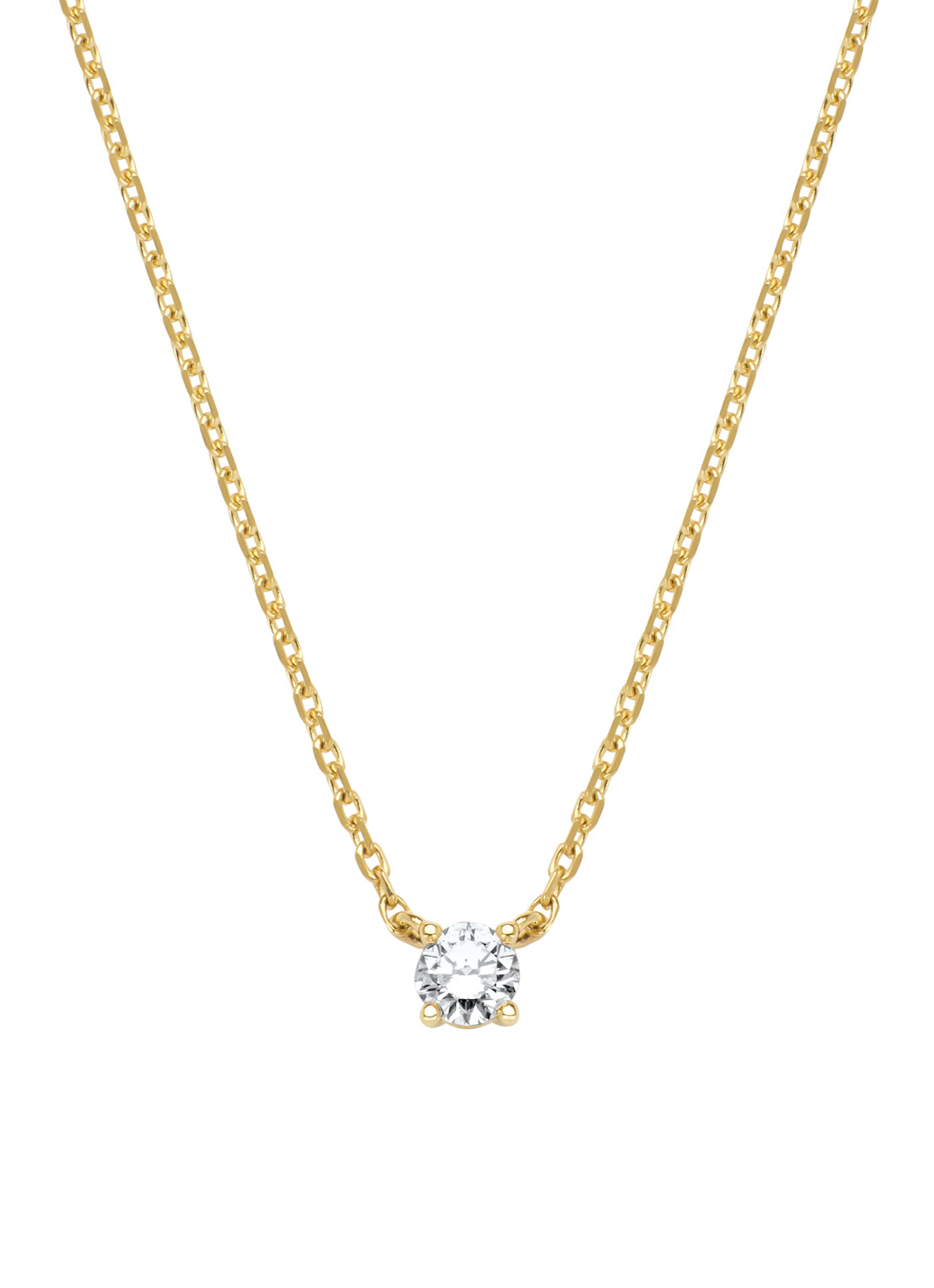 Geelgouden collier, 0.15 ct diamant, Solitair
