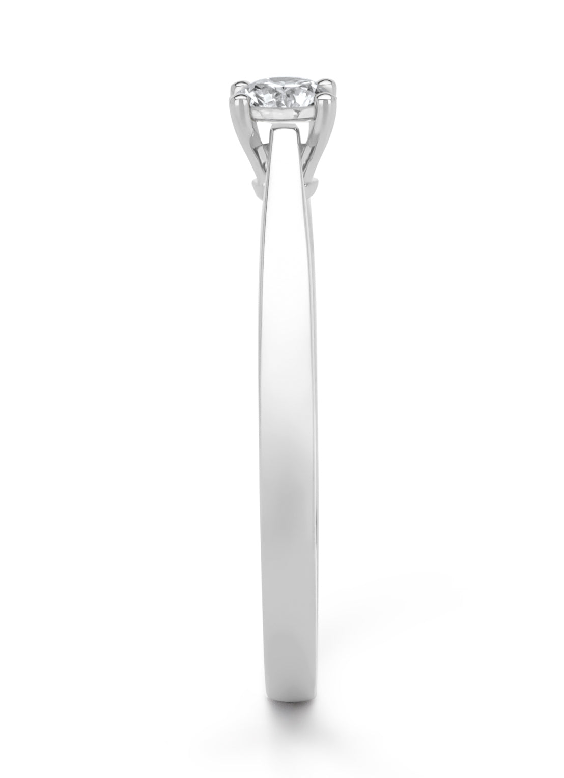 Witgouden ring, 0.23 ct diamant, Solitair