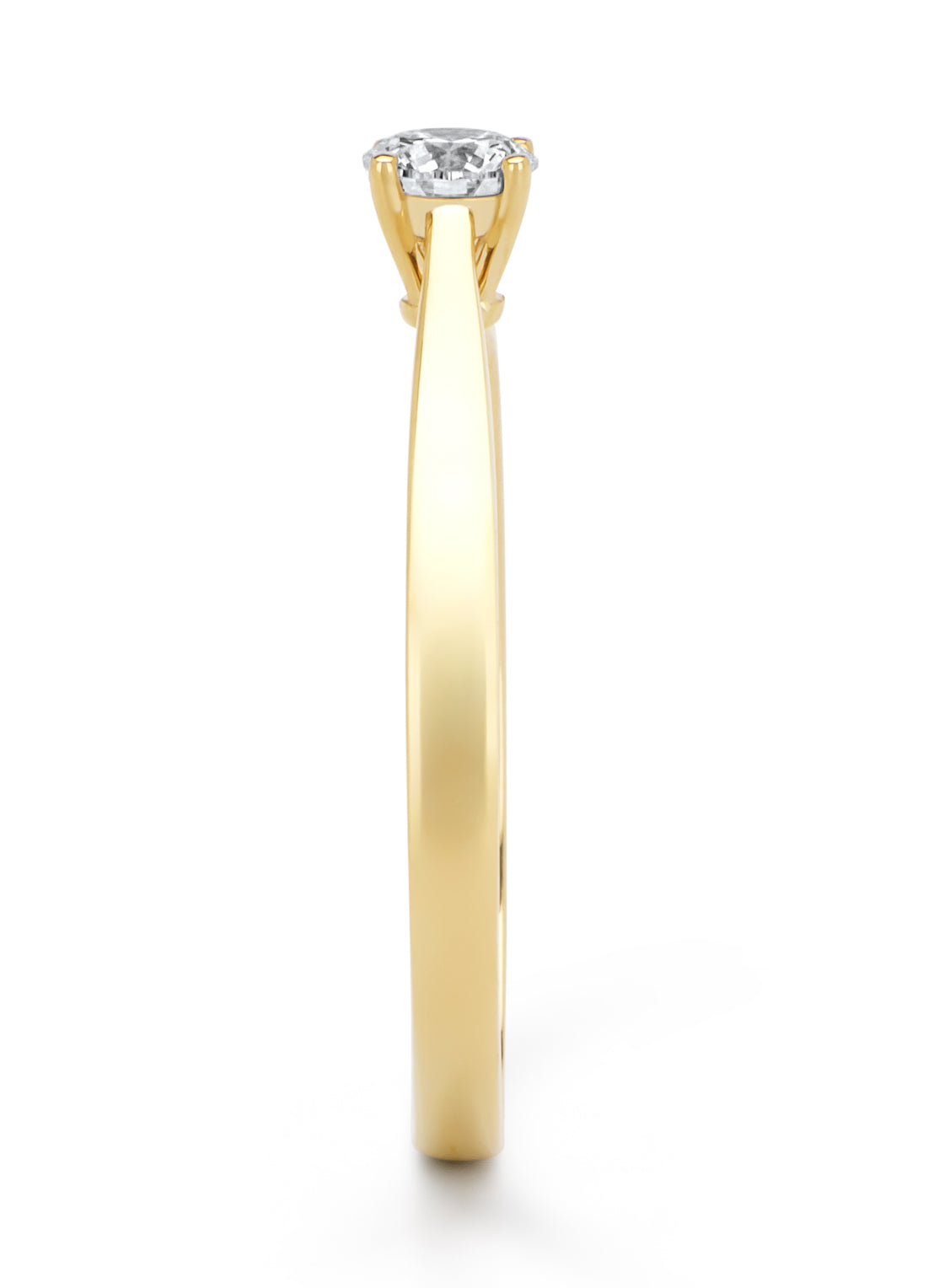 Geelgouden ring, 0.18 ct diamant, Solitair