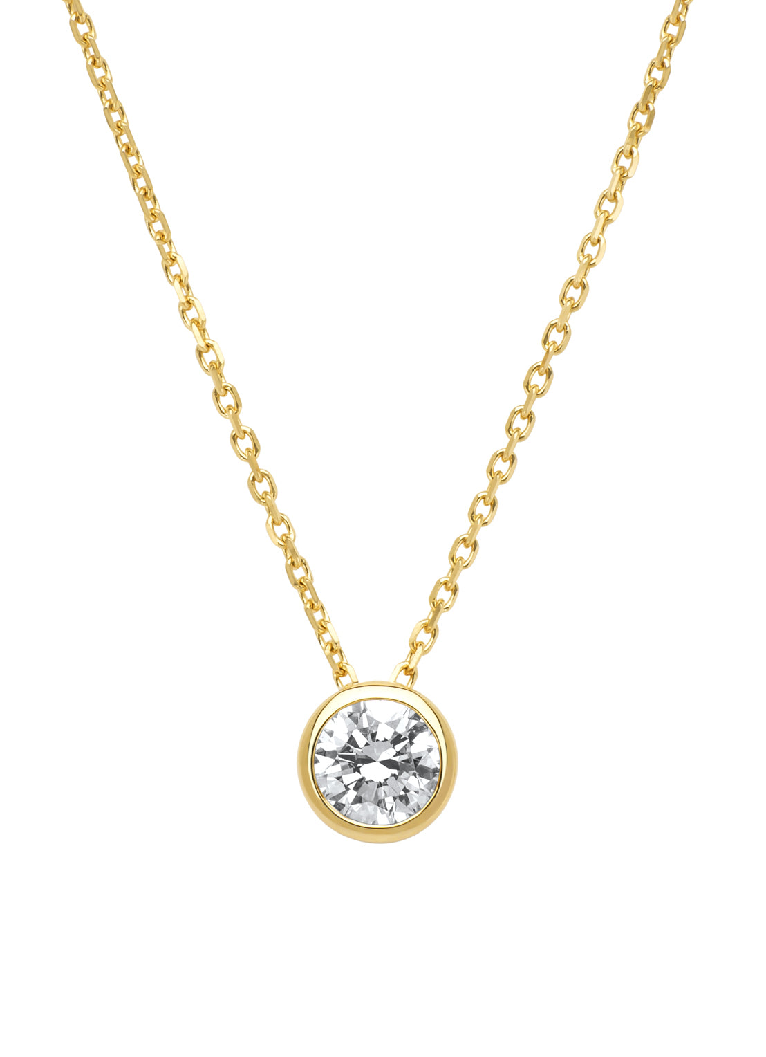 Yellow gold necklace, 0.45 ct diamond, Solitaire