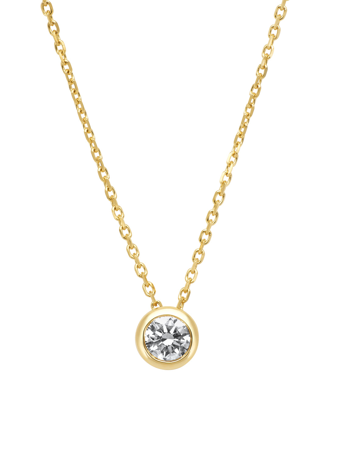 Yellow gold necklace, 0.31 ct diamond, Solitaire