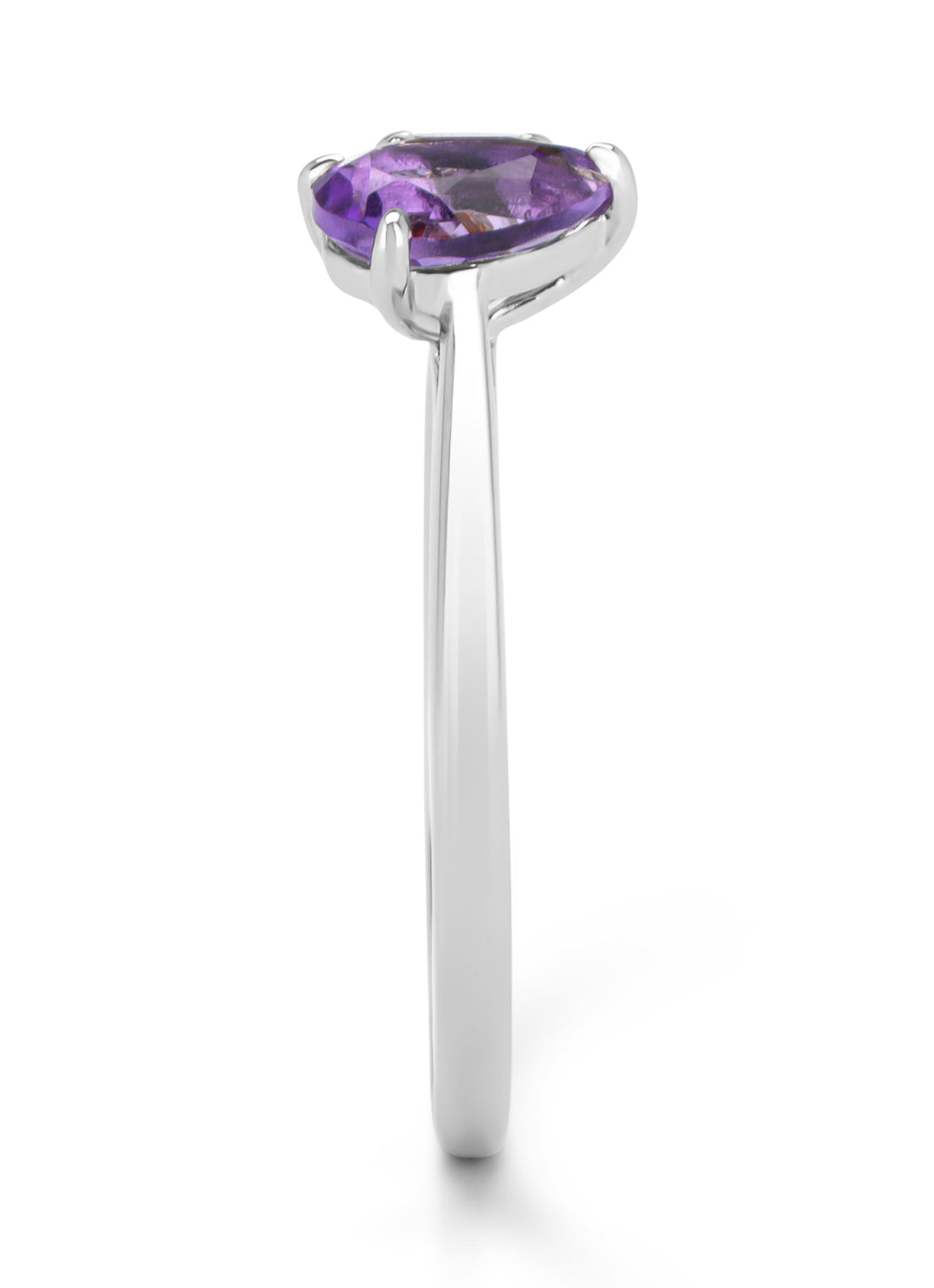 Witgouden ring, 0.46 ct granaat, Toi et Moi