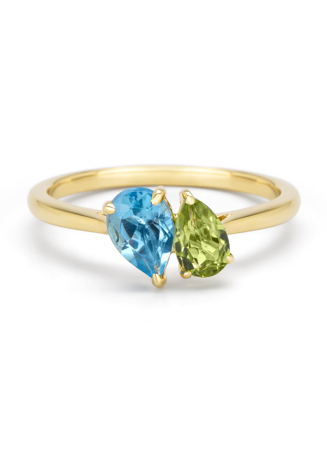 Geelgouden ring, 0.82 ct topaas, Toi et Moi