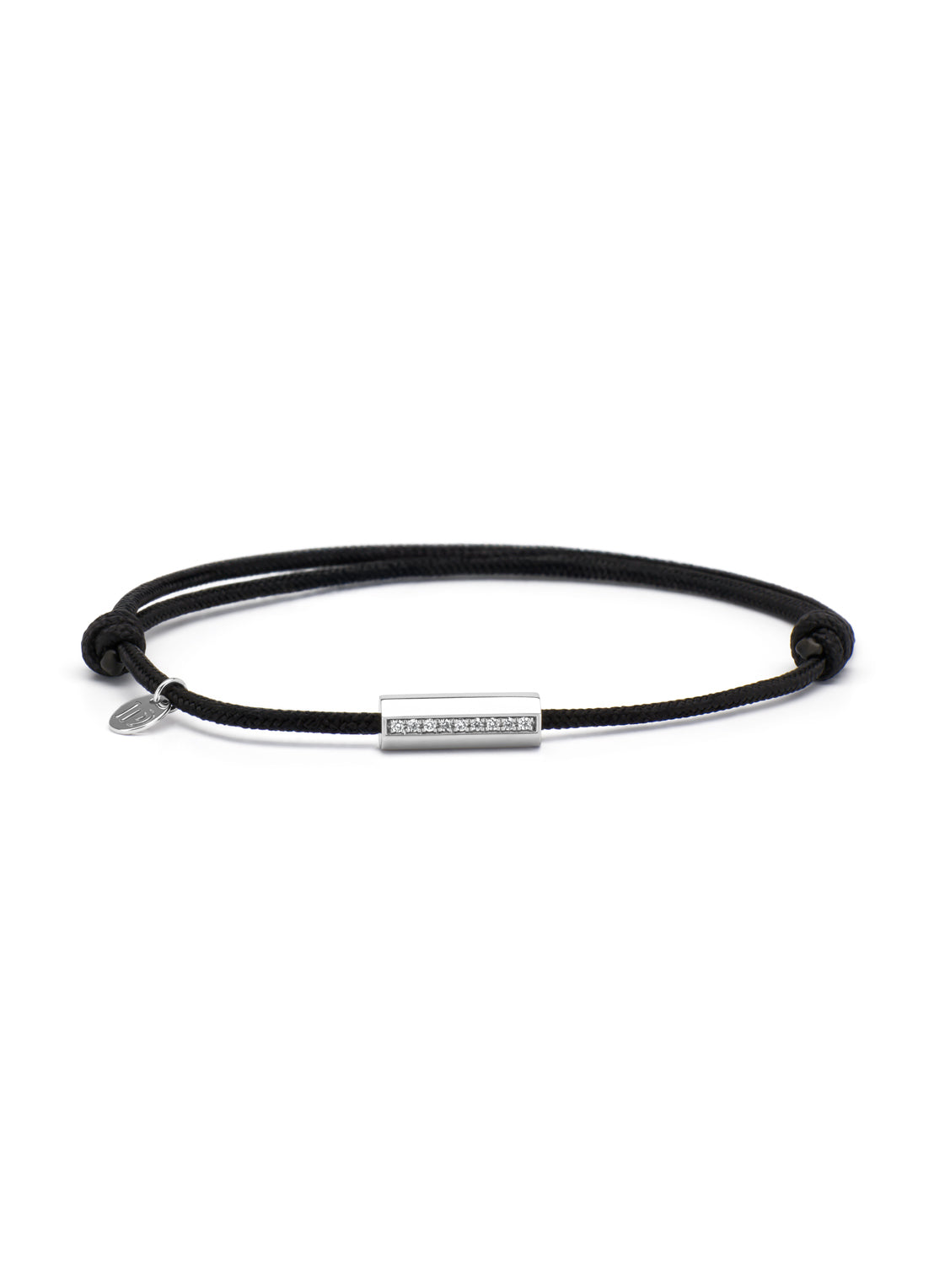 Witgouden koord armband, 0.04 ct diamant, Timeless Treasures