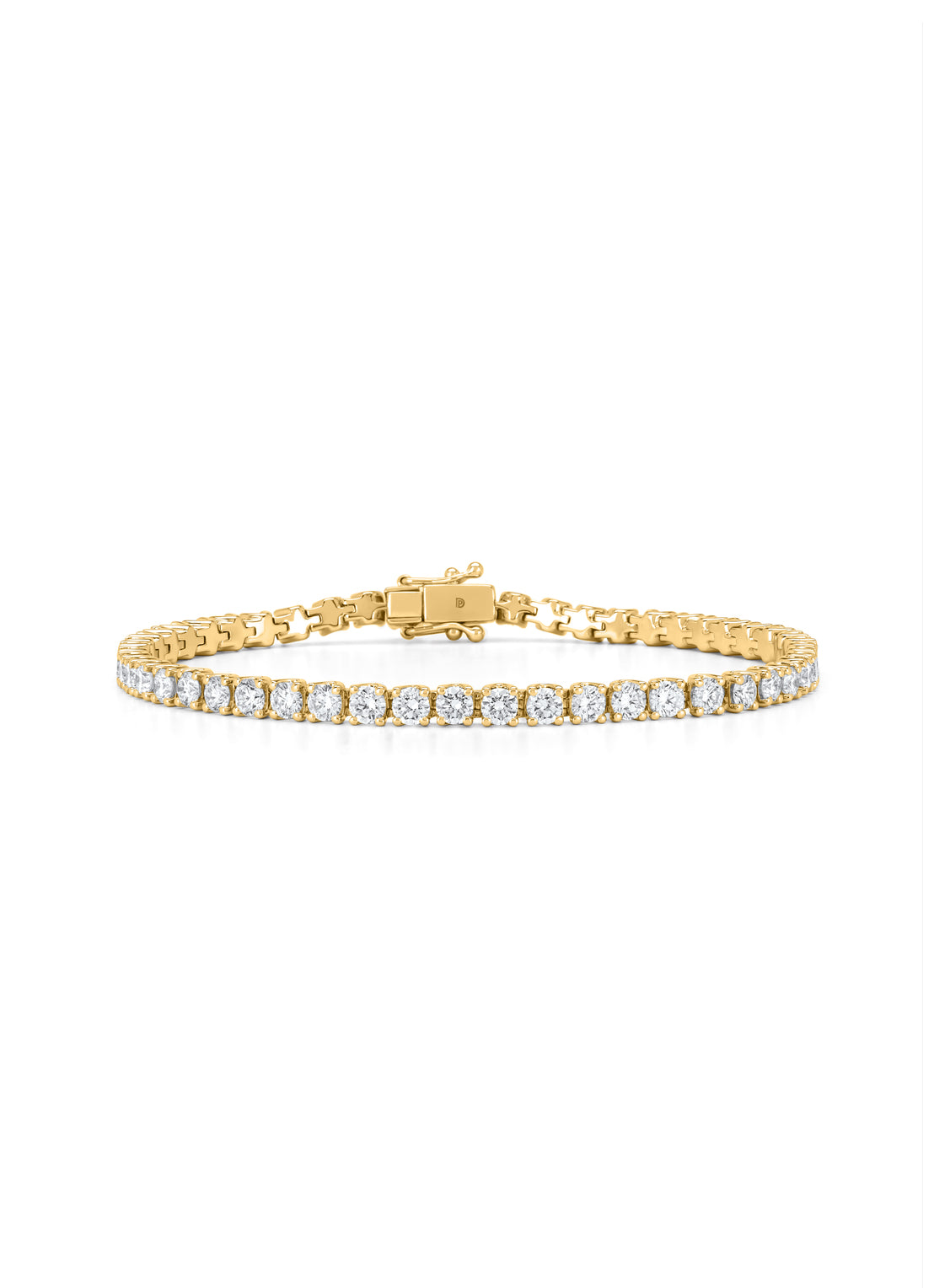 Geelgouden armband, 5.00 ct diamant, Tennis bracelet