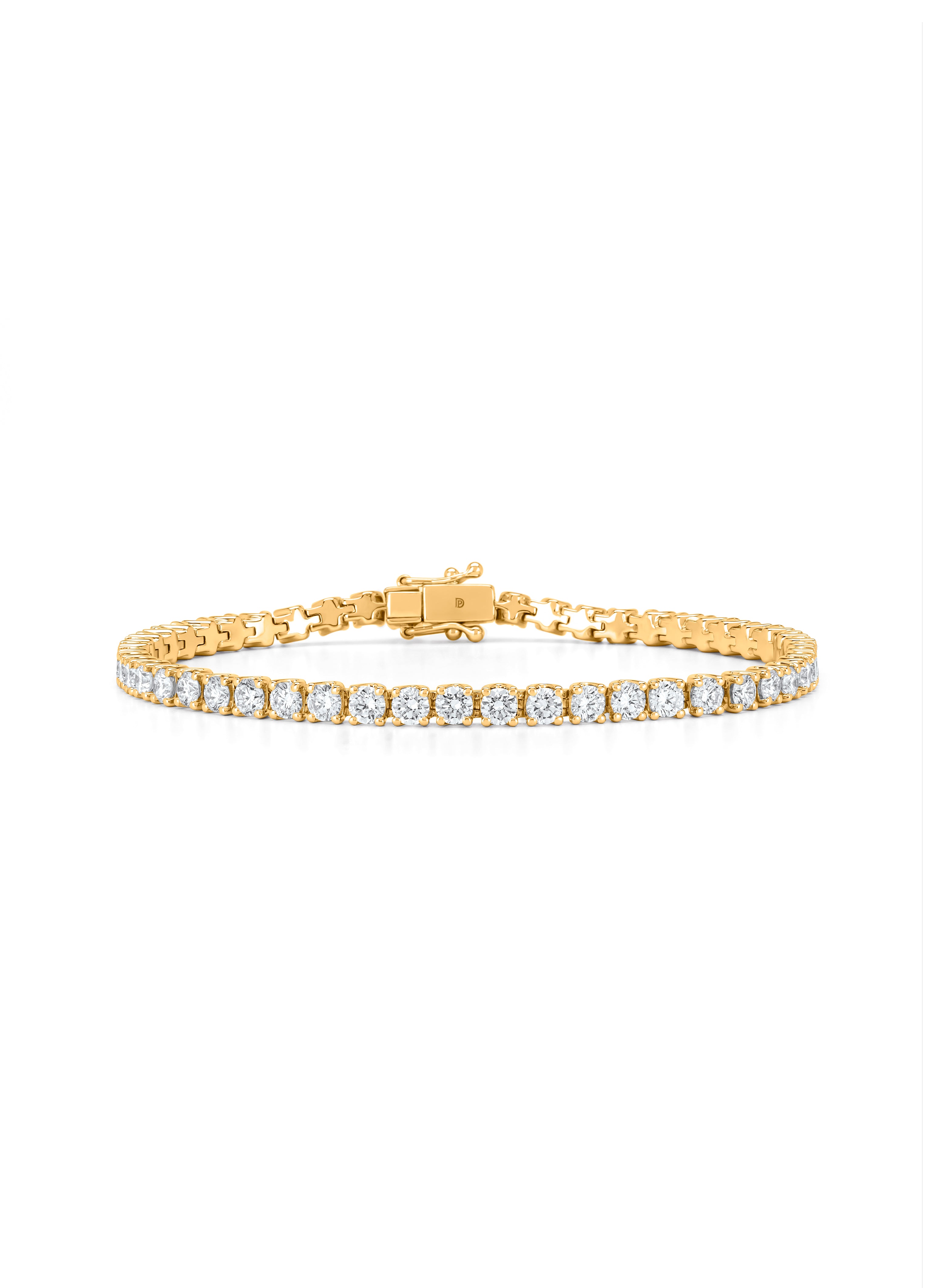 Geelgouden armband, 5.00 ct diamant, Tennis bracelet
