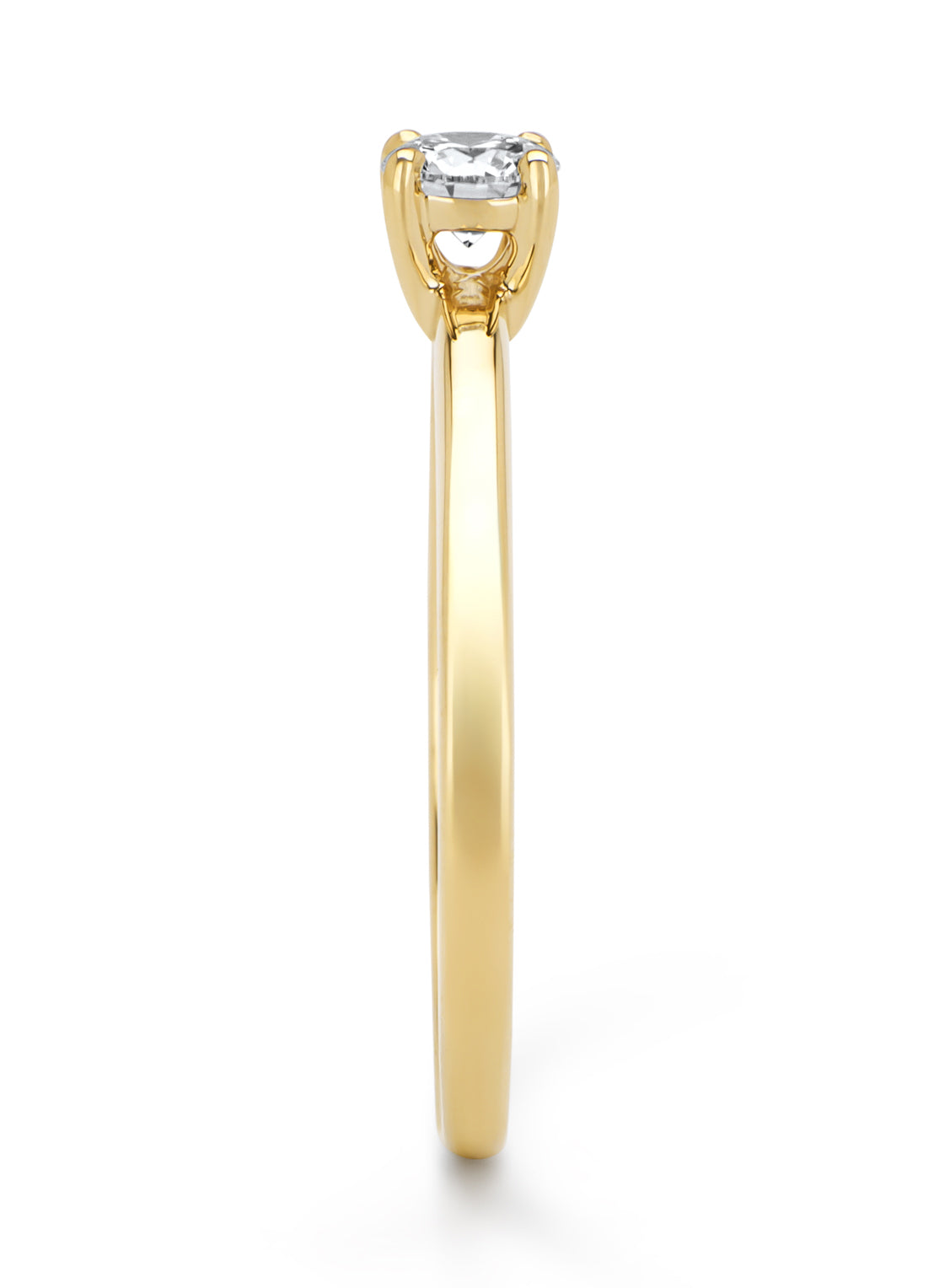 Geelgouden ring, 0.25 ct diamant, Solitair