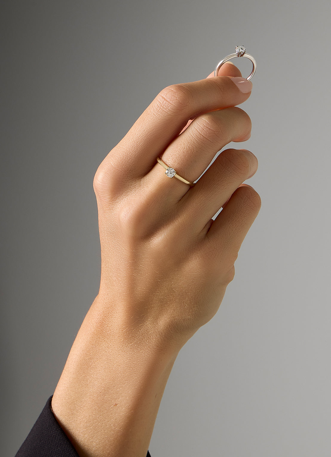 Geelgouden ring, 0.25 ct diamant, Solitair