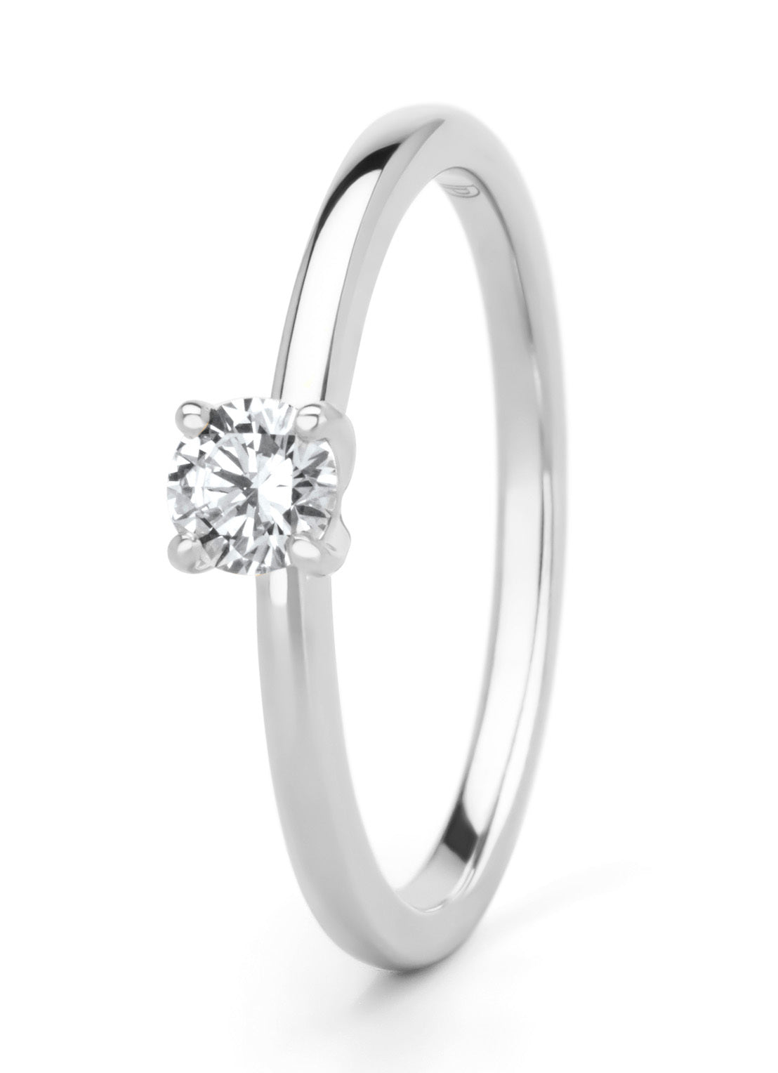 Witgouden ring, 0.25 ct diamant, Solitair