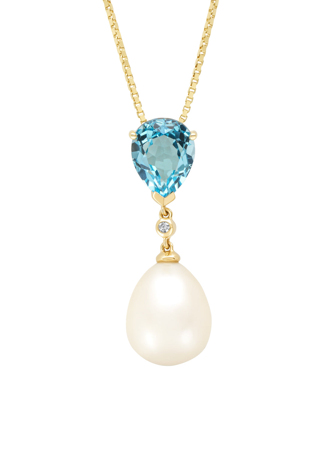 Geelgouden hanger, 2.40 ct topaas, Rivièra