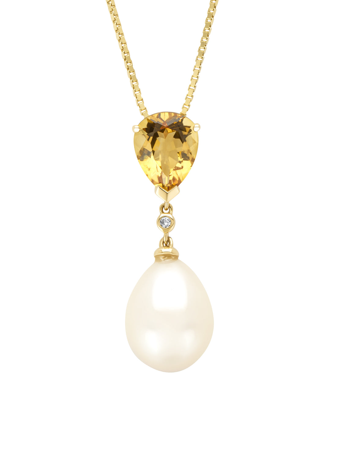 Geelgouden hanger, 1.4 ct citrien, Rivièra
