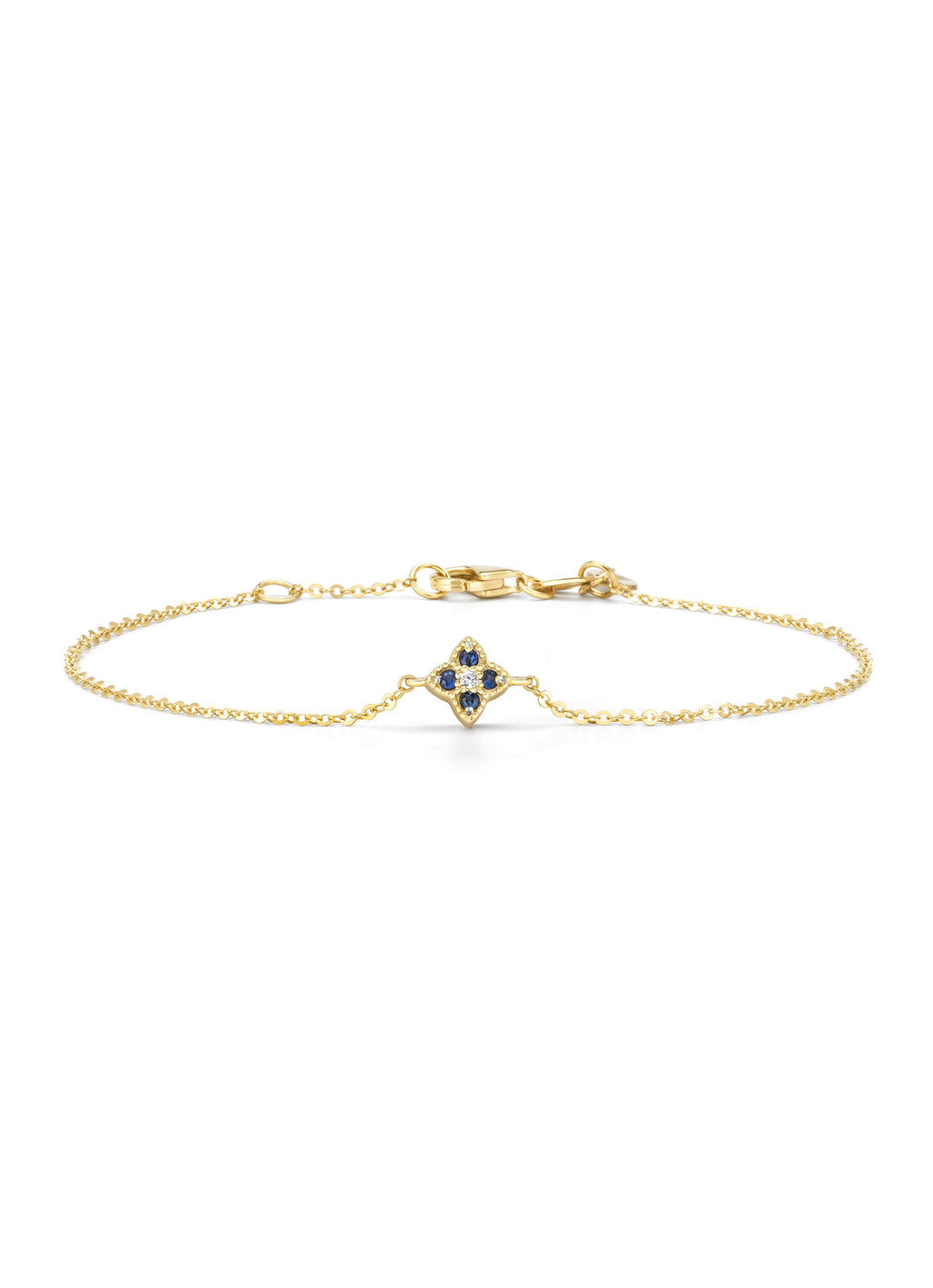 Geelgouden armband, 0.05 ct blauw saffier, Empress