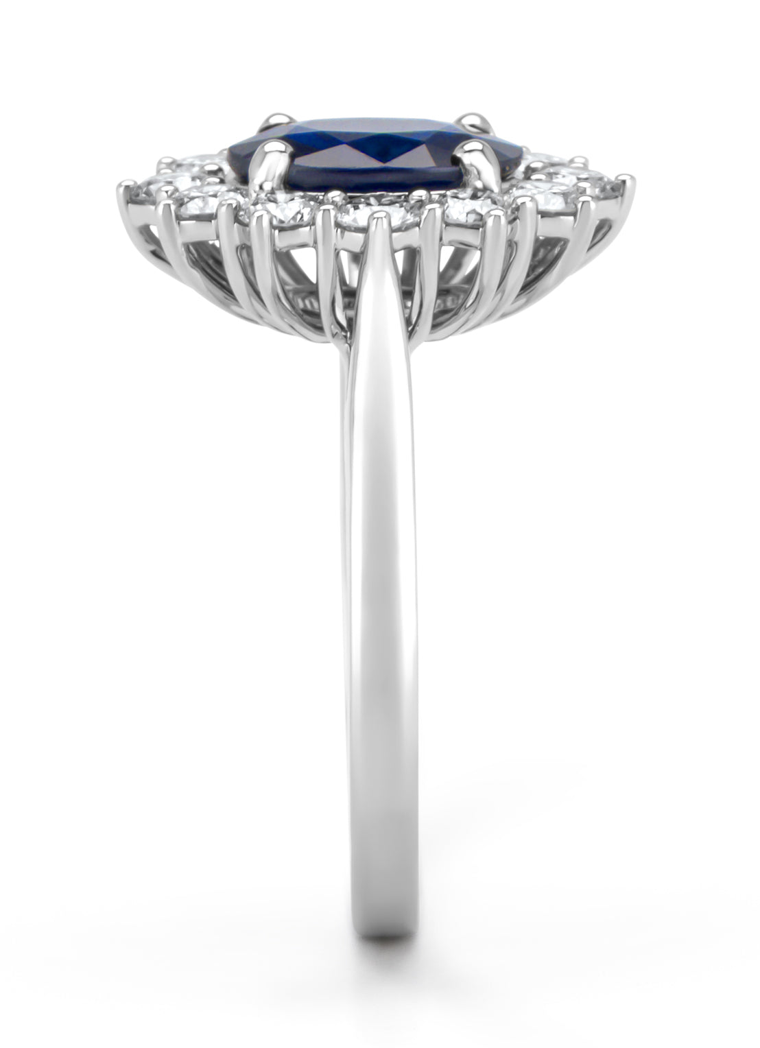 Platina ring, 2.09 ct blauwe saffier, Gallery
