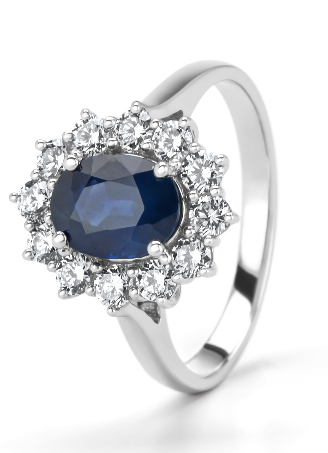 Platina ring, 1.69 ct blauwe saffier, Gallery