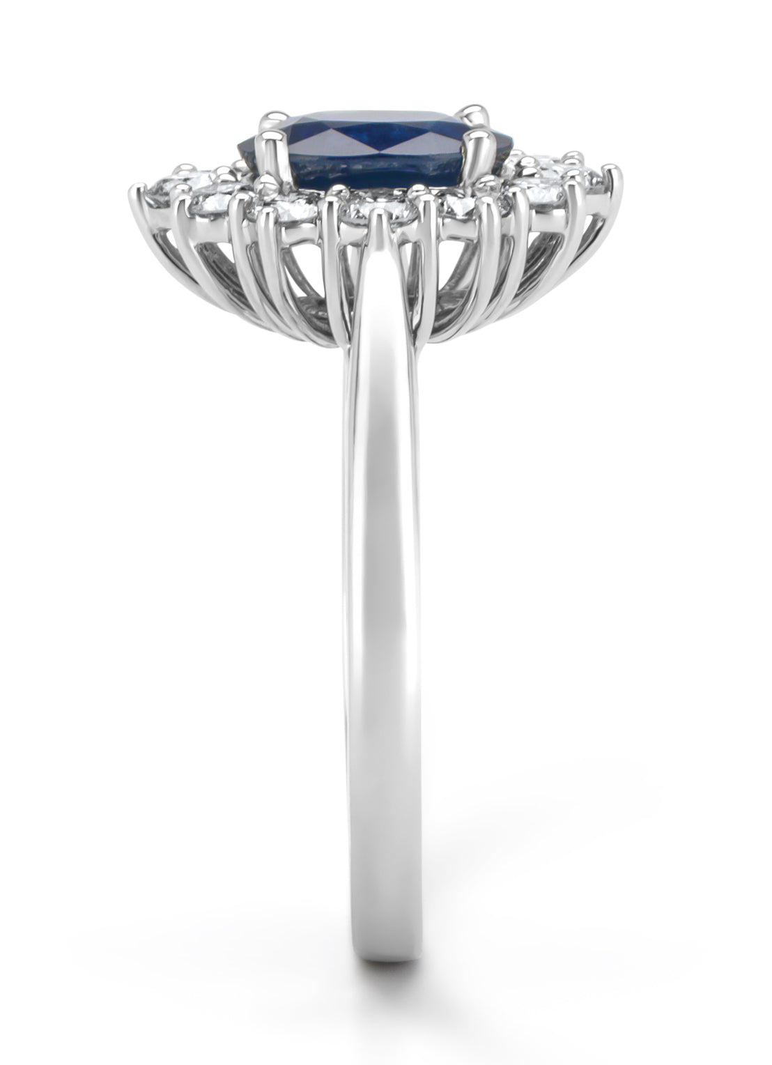 Platina ring, 1.69 ct blauwe saffier, Gallery