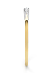 Yellow gold solitary ring, 0.02 ct diamond, Groeibriljant