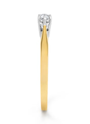 Yellow gold solitary ring, 0.11 ct diamond, Groeibriljant