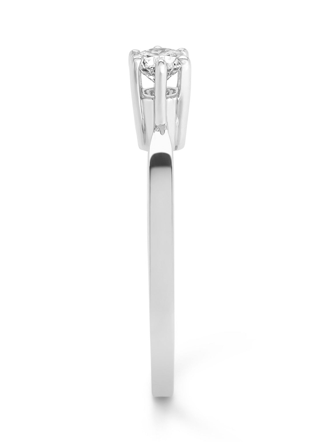 Witgouden solitairring, 0.29 ct diamant, Groeibriljant