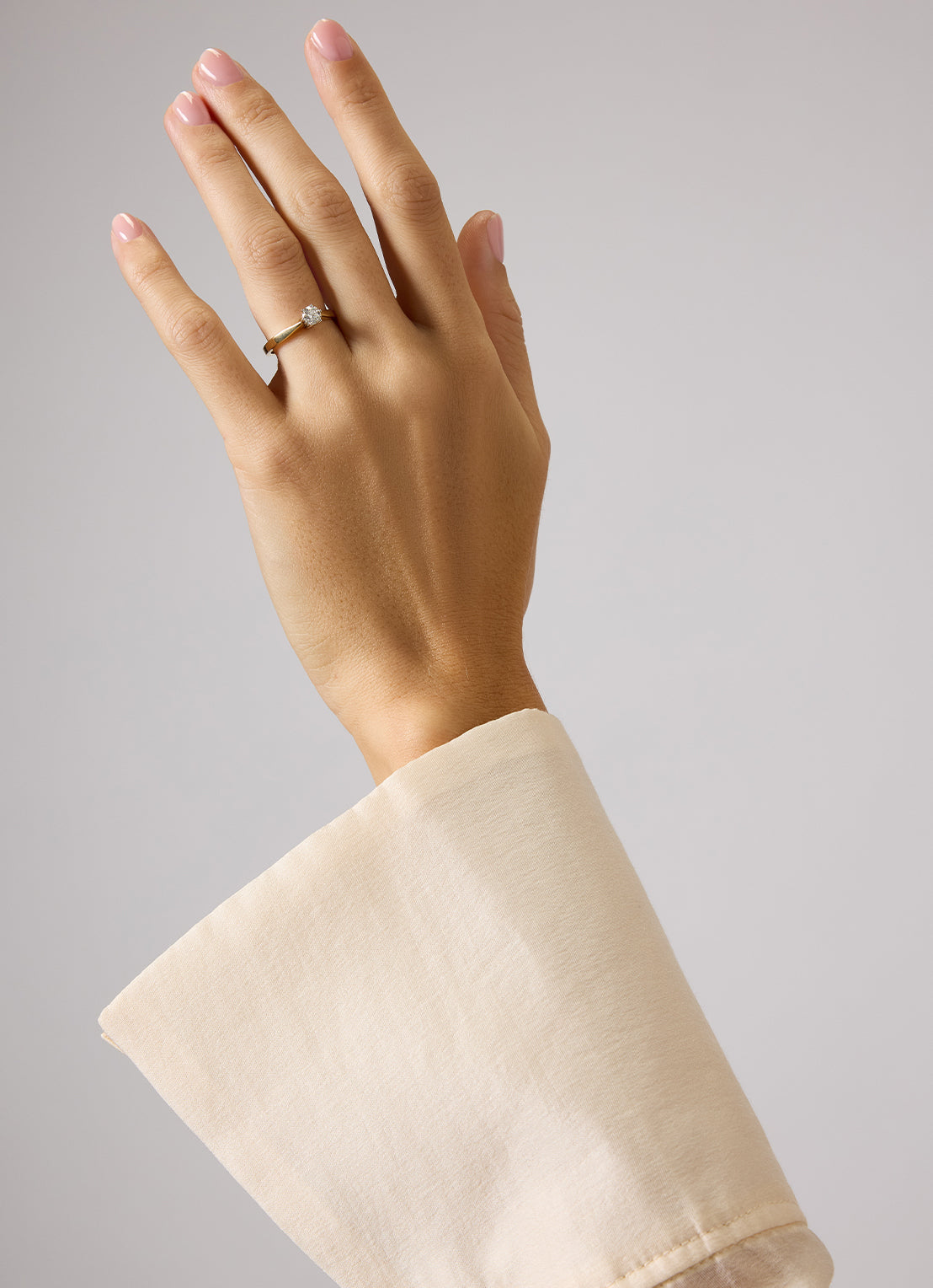 White gold solitaire ring, 0.36 ct diamond, Groeibriljant