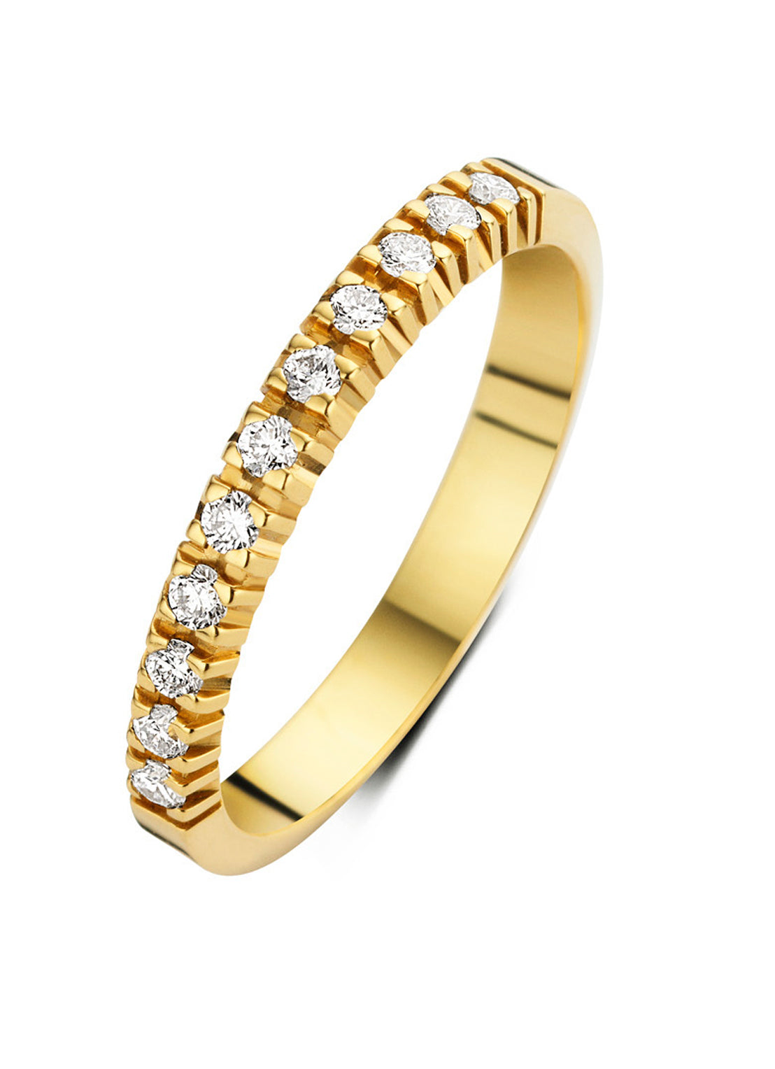 Yellow gold alliance ring, 0.22 ct diamond, Groeibriljant