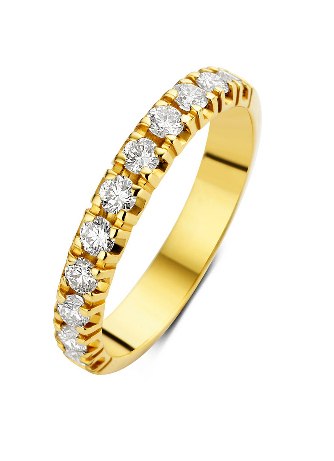 Yellow gold alliance ring, 0.55 ct diamond, Groeibriljant