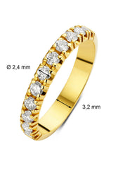 Geelgouden alliance ring, 0.55 ct diamant, Groeibriljant