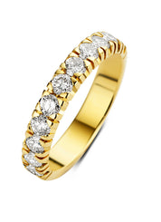 Geelgouden alliance ring, 0.77 ct diamant, Groeibriljant