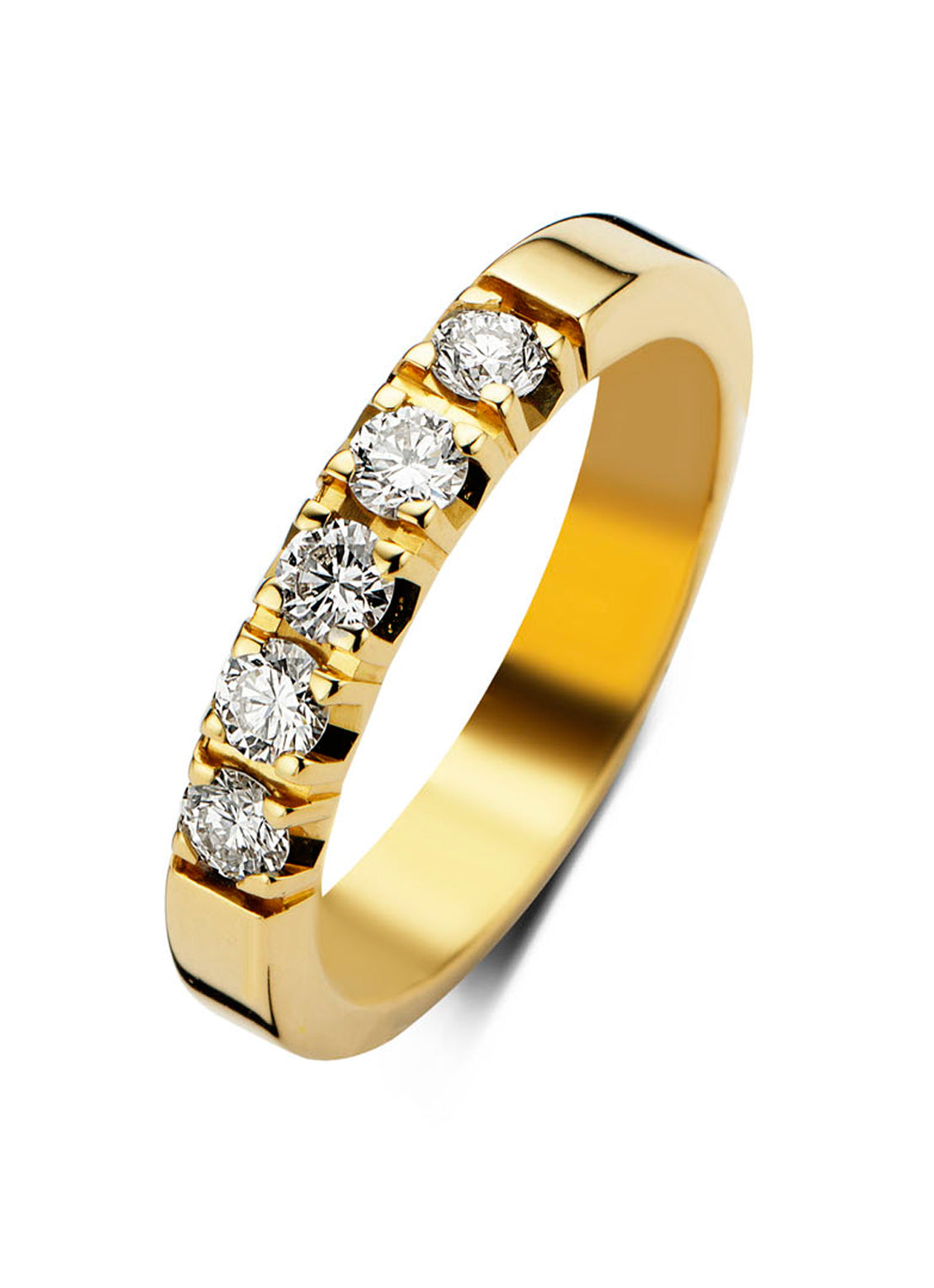 Yellow gold alliance ring, 0.35 ct diamond, Groeibriljant
