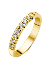Yellow gold alliance ring, 0.14 ct diamond, Groeibriljant
