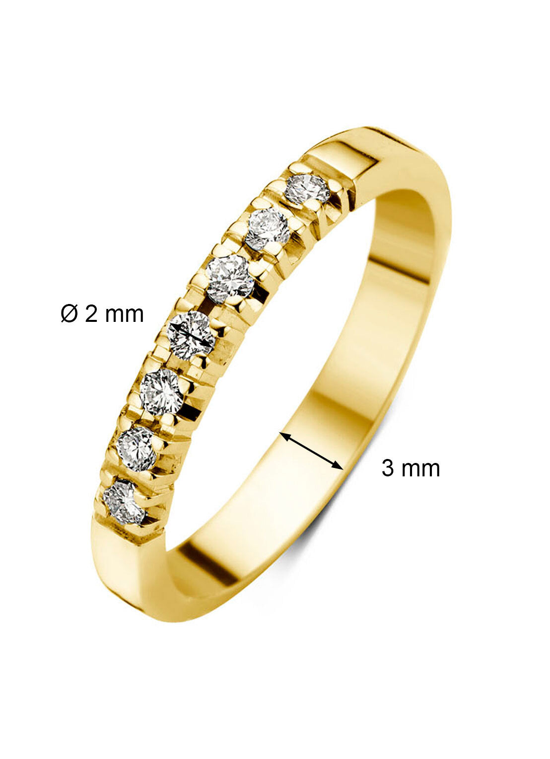 Geelgouden alliance ring, 0.21 ct diamant, Groeibriljant