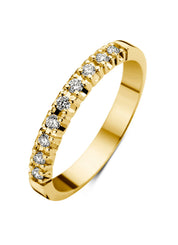Geelgouden alliance ring, 0.18 ct diamant, Groeibriljant