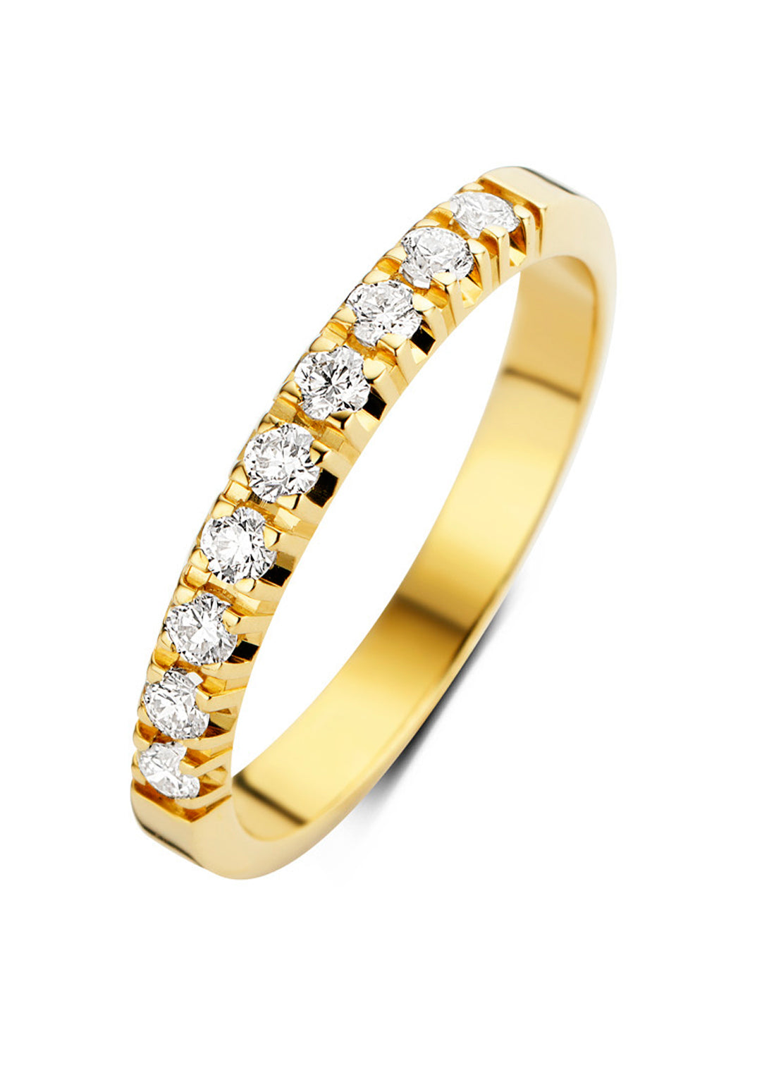 Yellow gold alliance ring, 0.27 ct diamond, Groeibriljant