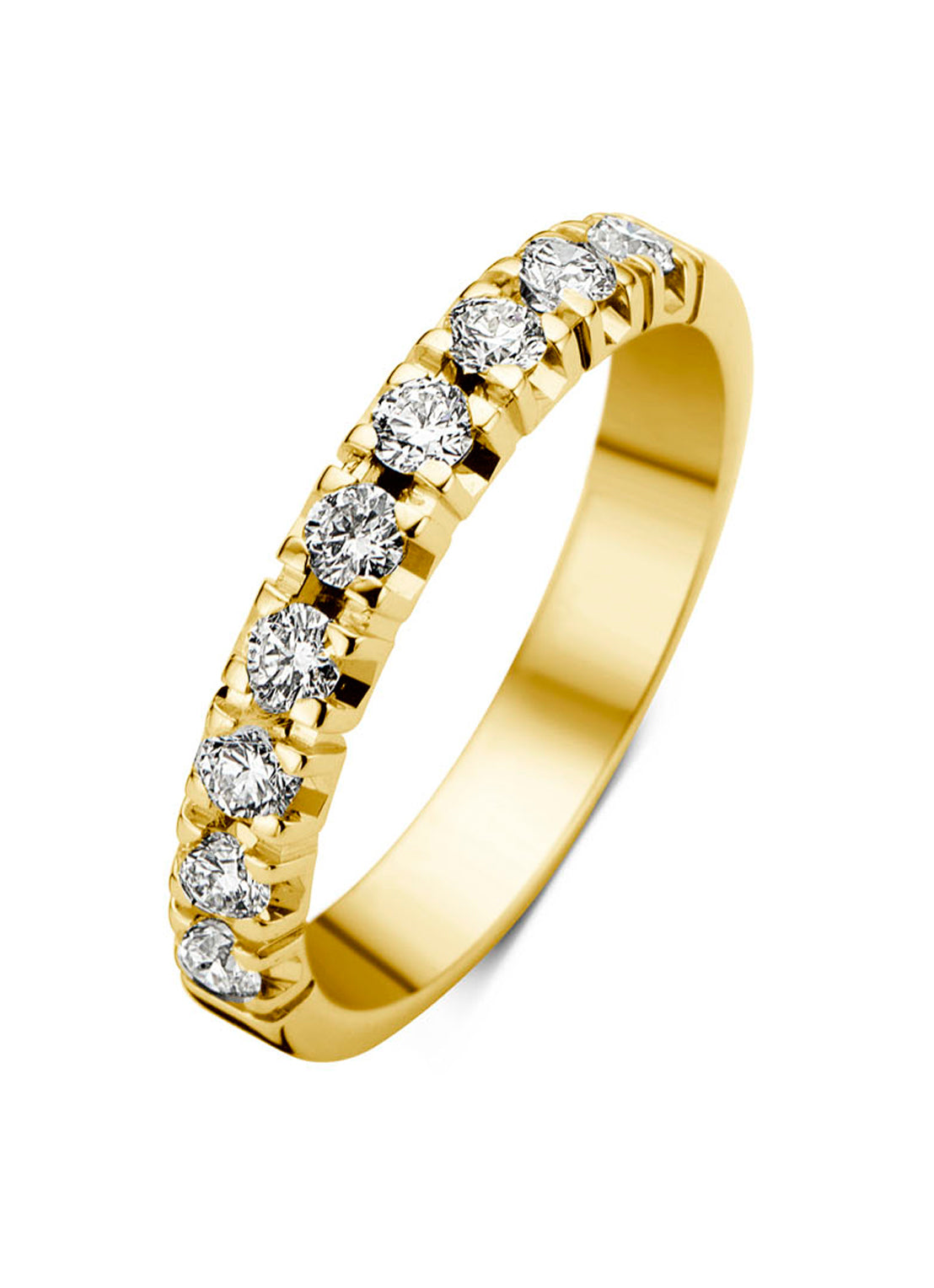 Yellow gold alliance ring, 0.45 ct diamond, Groeibriljant