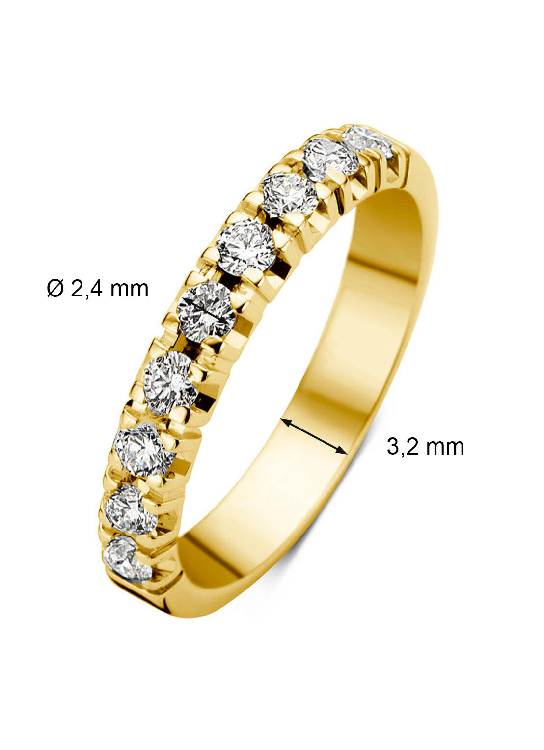 Geelgouden alliance ring, 0.45 ct diamant, Groeibriljant