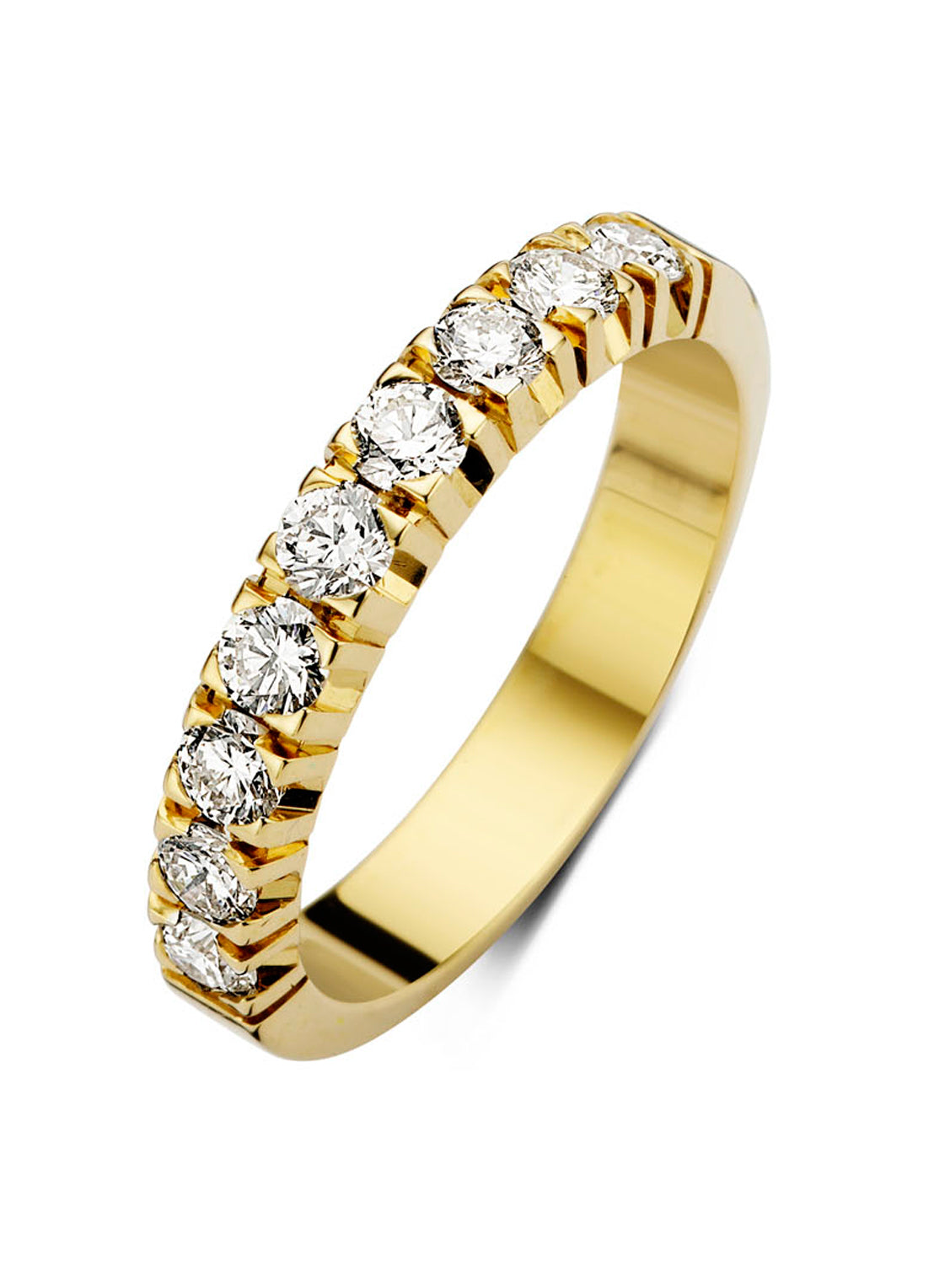Geelgouden alliance ring, 0.63 ct diamant, Groeibriljant
