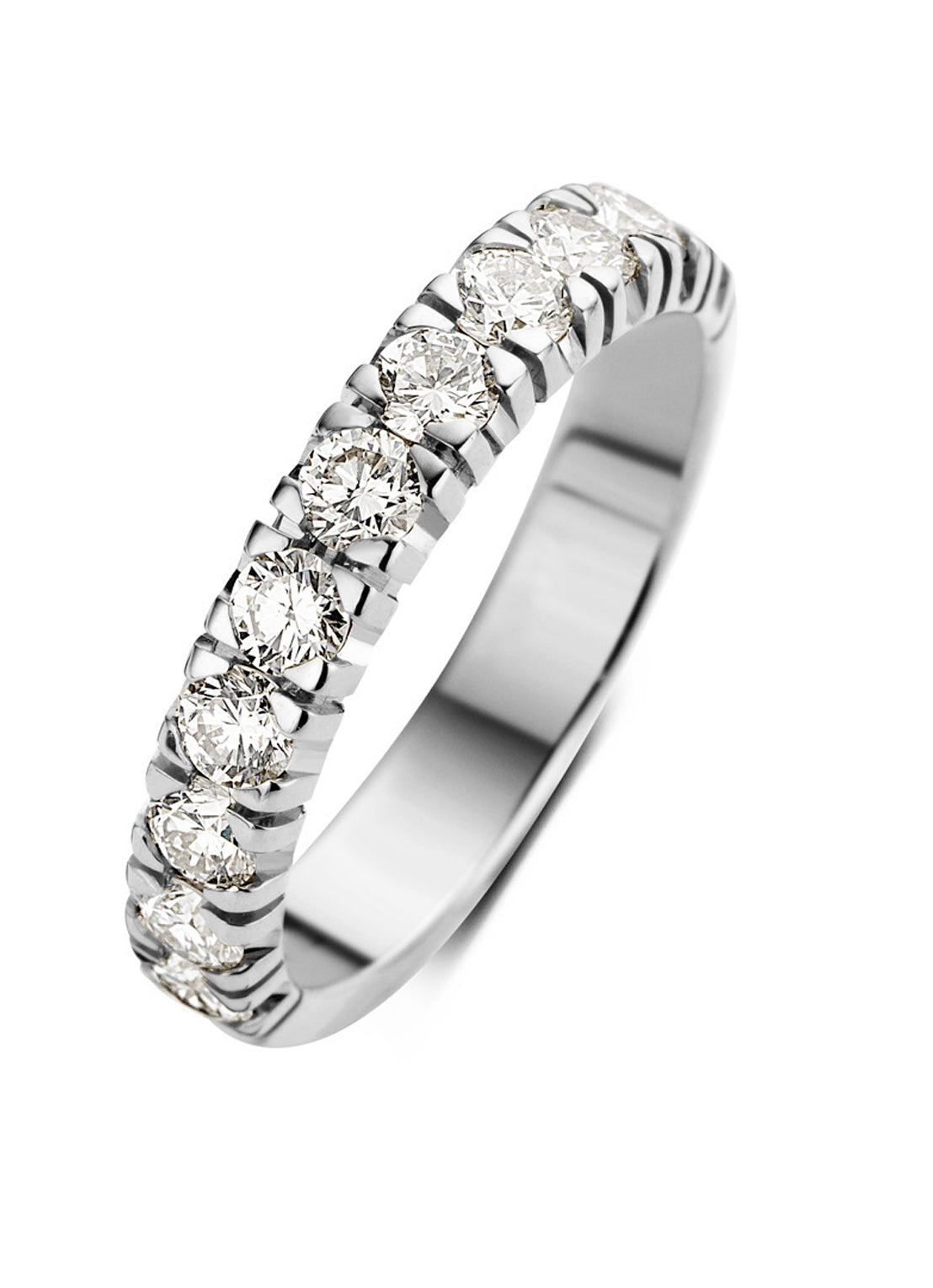 Witgouden alliance ring, 0.77 ct diamant, Groeibriljant