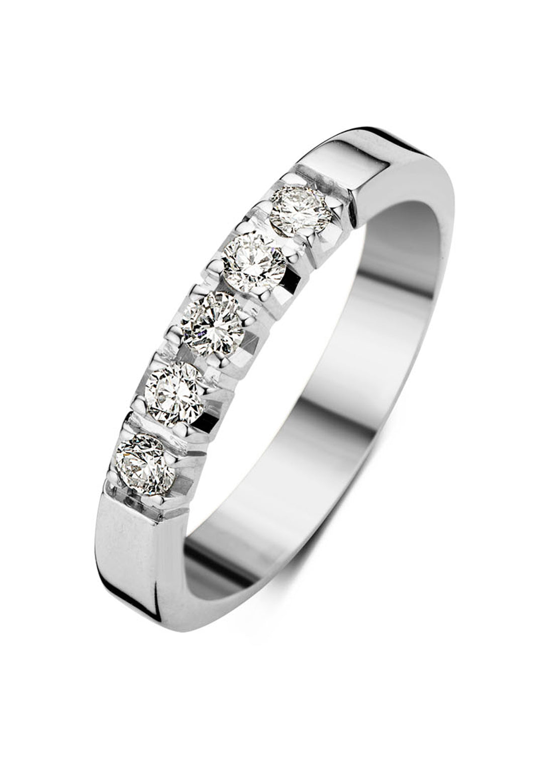 Witgouden alliance ring, 0.25 ct diamant, Groeibriljant