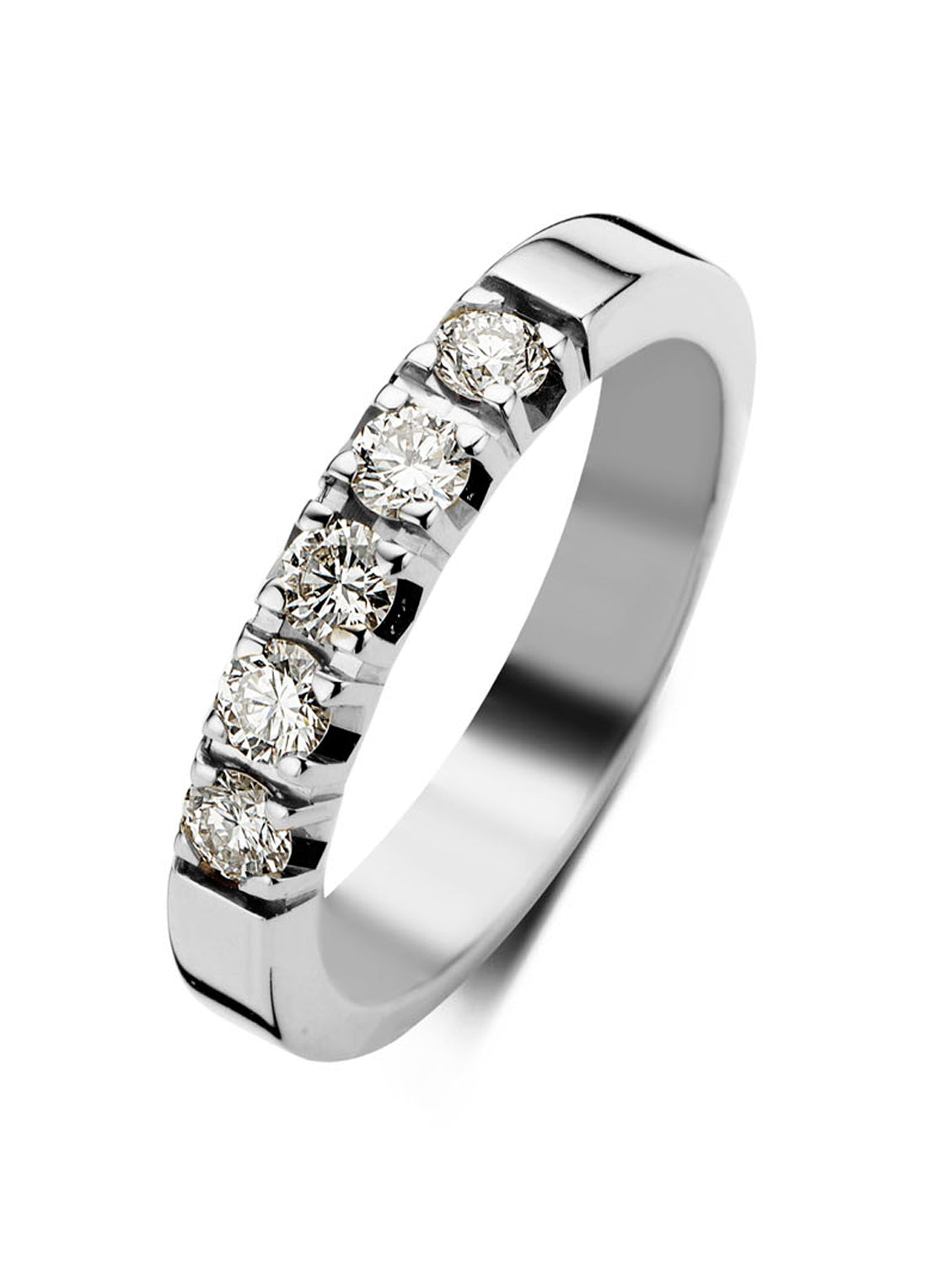 White gold alliance ring, 0.35 ct diamond, Groeibriljant