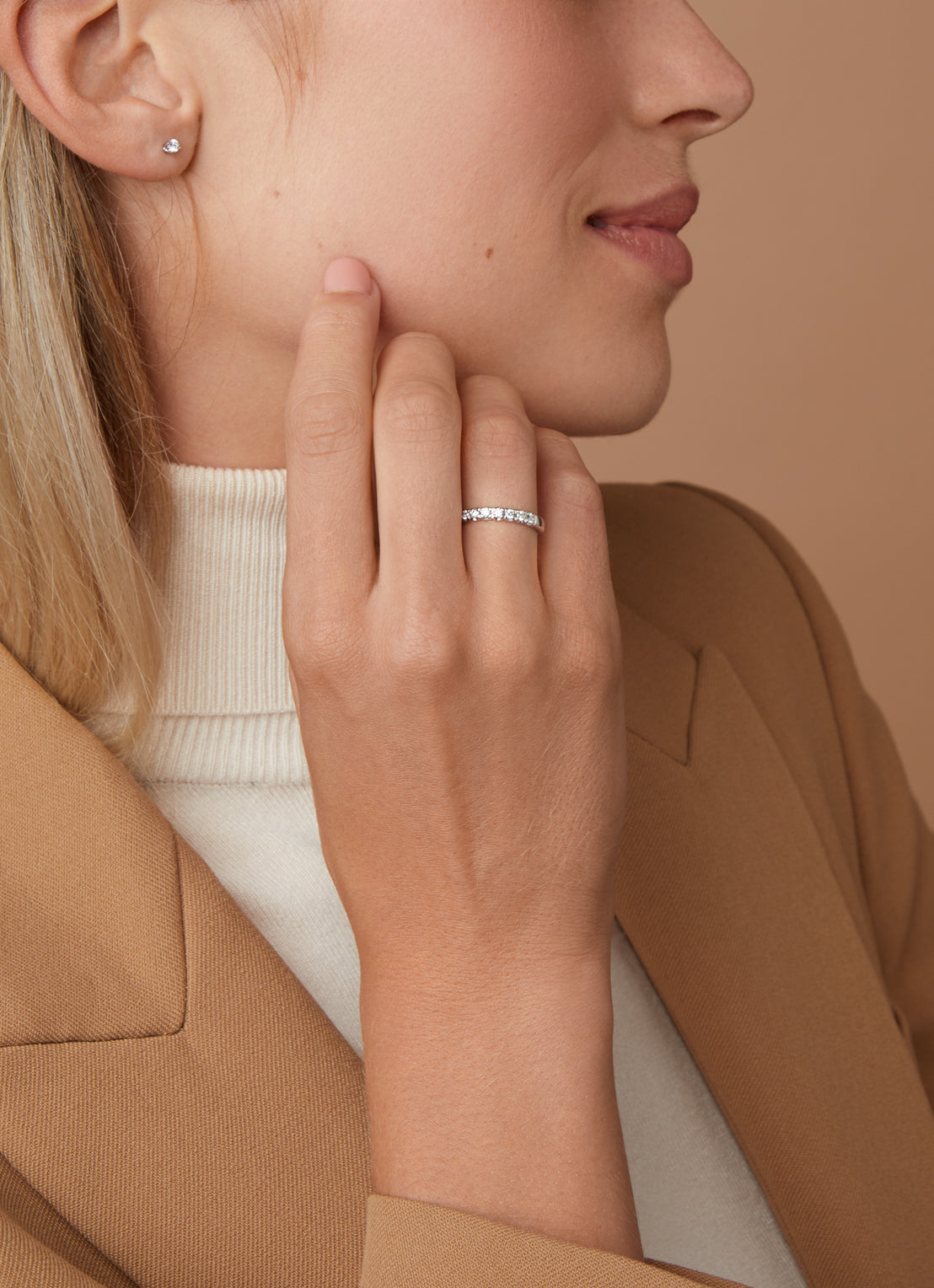 White gold Alliance Ring, 0.21 CT Diamond, Groeibriljant