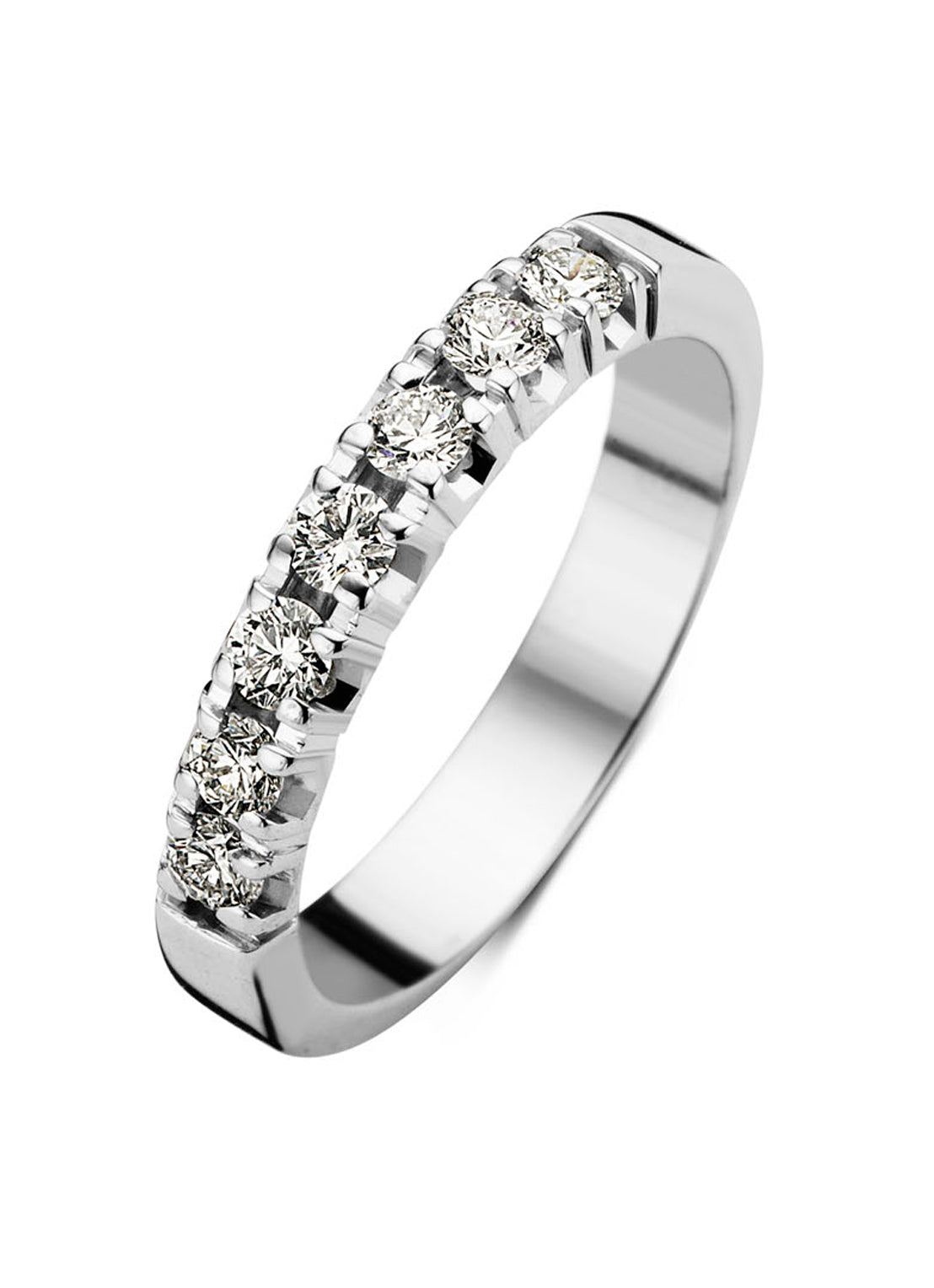White gold alliance ring, 0.35 ct diamond, Groeibriljant