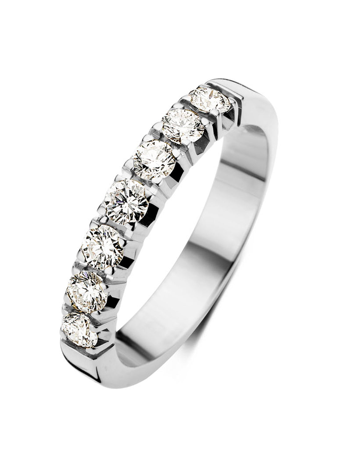 Witgouden alliance ring, 0.70 ct diamant, Groeibriljant