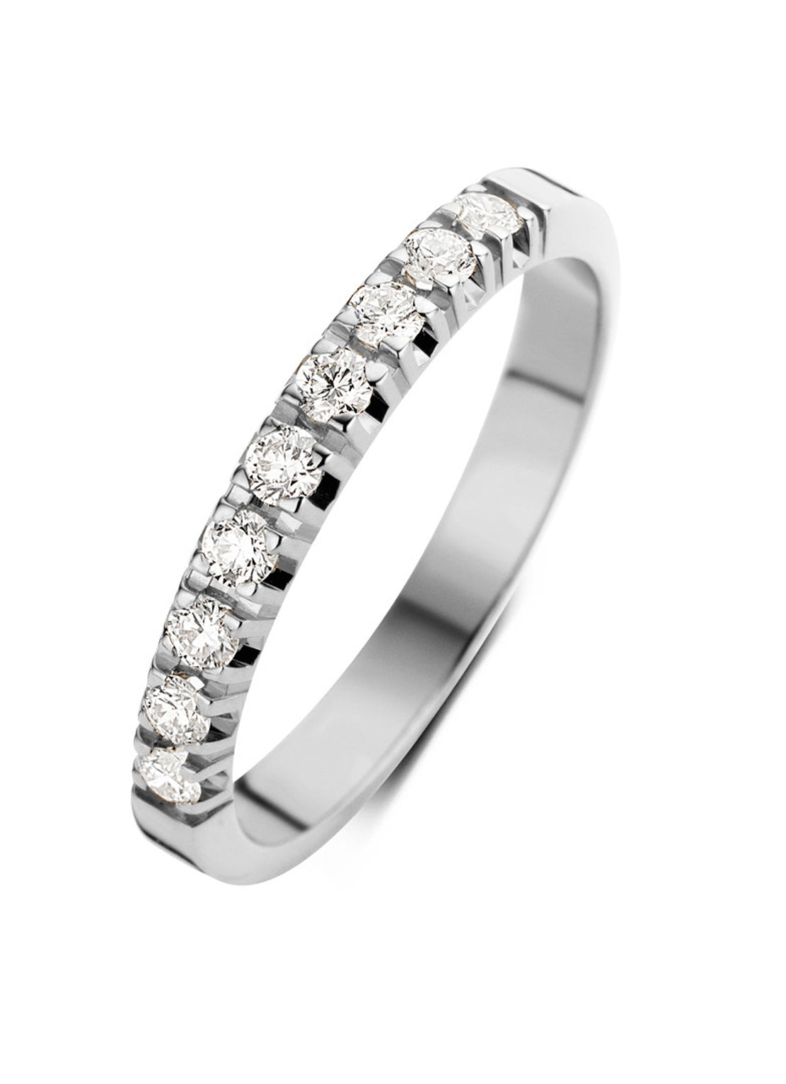 Witgouden alliance ring, 0.27 ct diamant, Groeibriljant