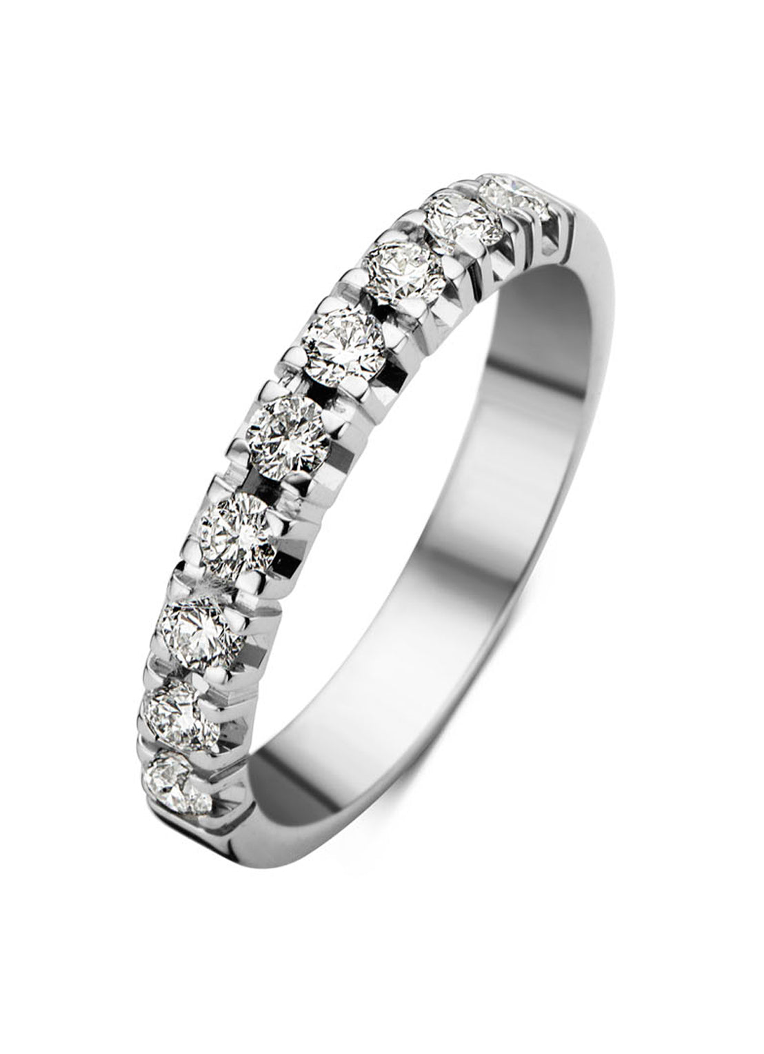 White gold alliance ring, 0.45 ct diamond, Groeibriljant