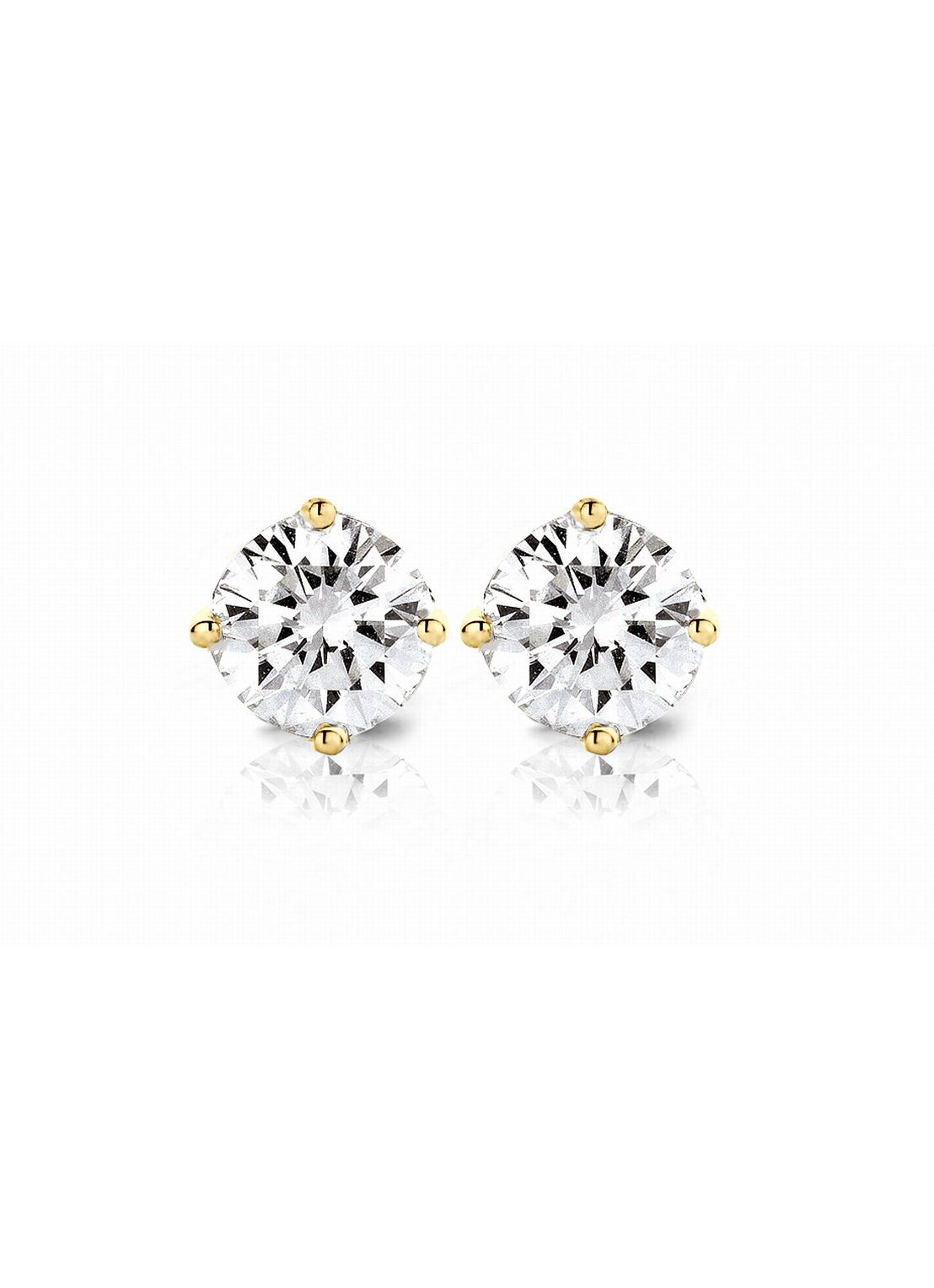 Yellow gold solitaire earstekers, 0.40 ct diamond, Groeibriljant