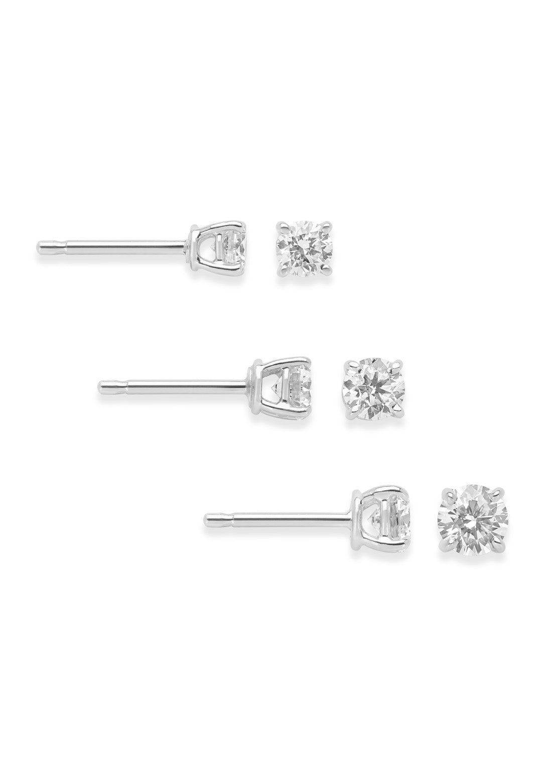 Witgouden solitair oorstekers, 0.56 ct diamant, Groeibriljant