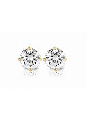 Yellow gold solitaire earstekers, 0.52 ct diamond, Groeibriljant