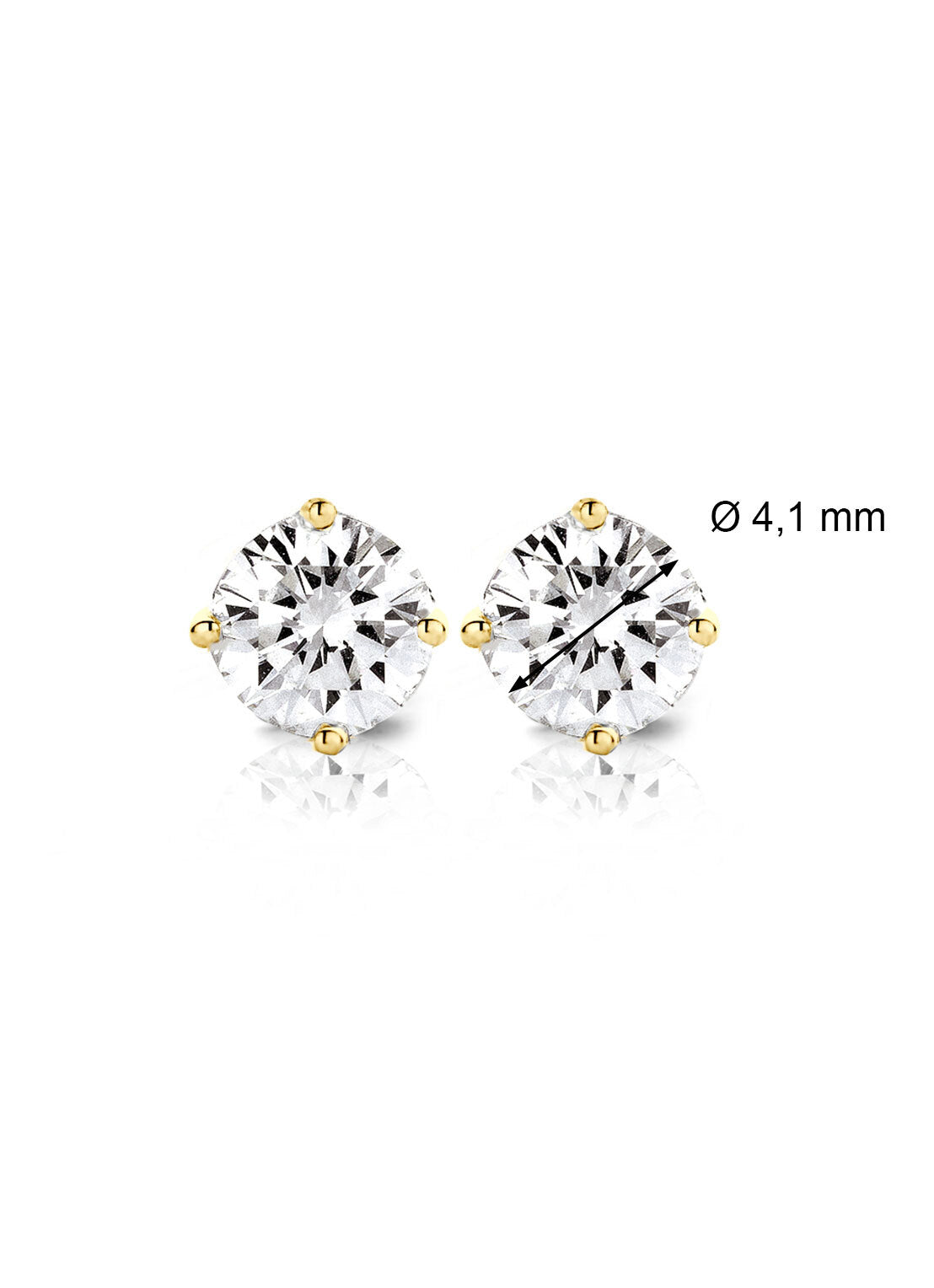 Yellow gold solitaire earstekers, 0.54 ct diamond, Groeibriljant