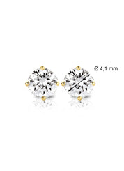 Yellow gold solitaire earstekers, 0.54 ct diamond, Groeibriljant